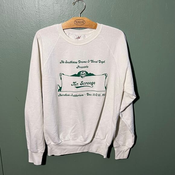 Vintage 1985 Mr Scrooge Theater Sweatshirt Southview Drama Dept large - Picture 2 of 6